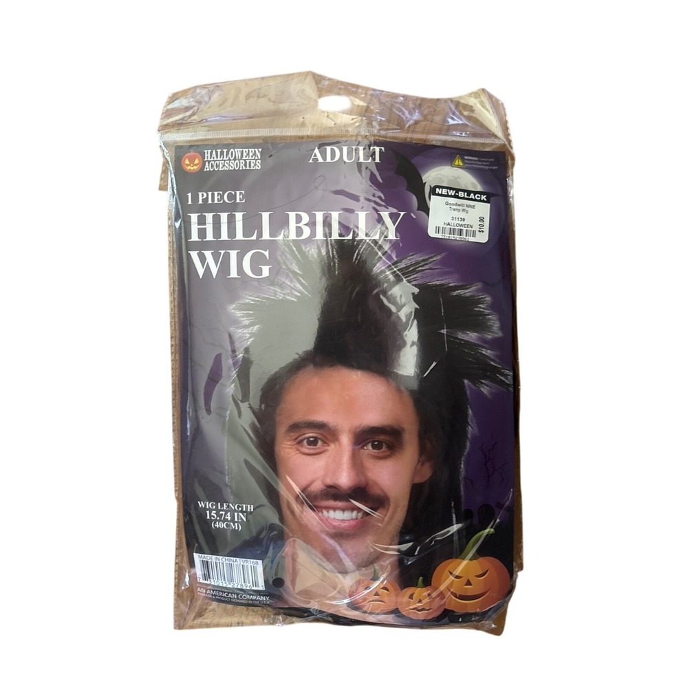 Adult Hillbilly Wig Halloween Costume Accessory Black 1 Piece